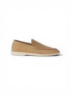 Loro Piana Summer Walk Suede Light Wood Smoke Loafers