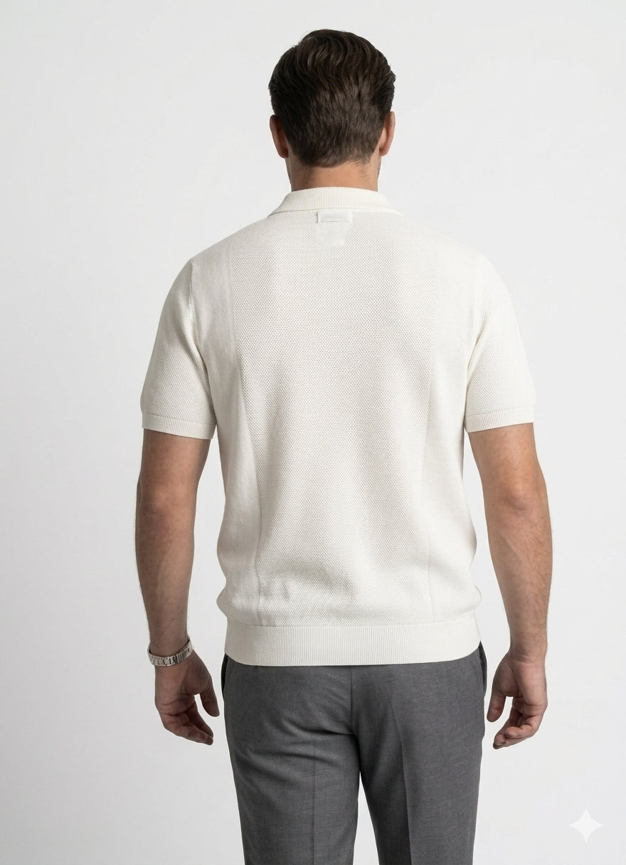 Classic White Zip Polo