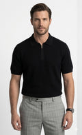 Classic Black Zip Polo