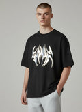 Reflective Tribal Box Fit Tee Black